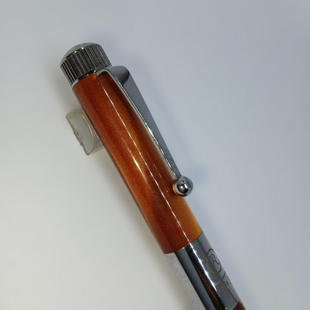 ROMEO No3 イタリアンアンバーボールペン 細軸専用ケース付き