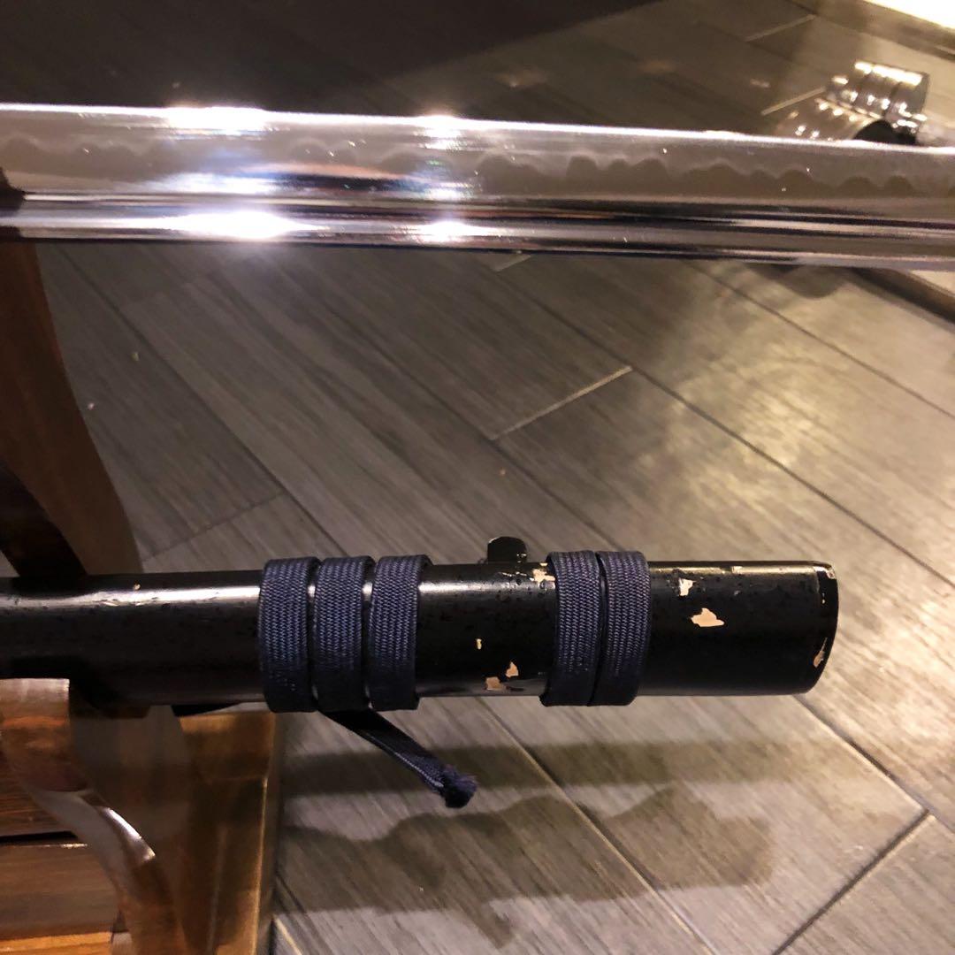 高級模造刀　高級居合刀　樋入り刀身　青緑金拵え　亜合金刀身　居合刀