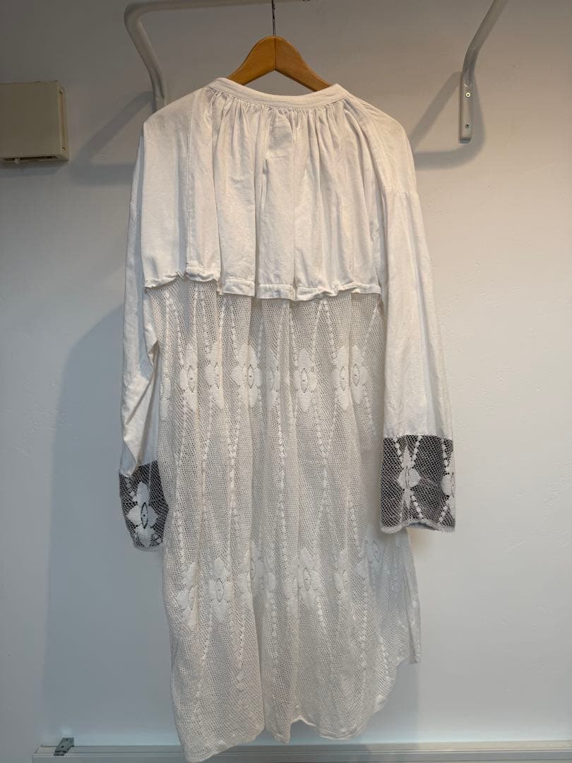 中目黒 古着屋 h アッシュリメイクチャーチドレスホワイト ロングスリーブ