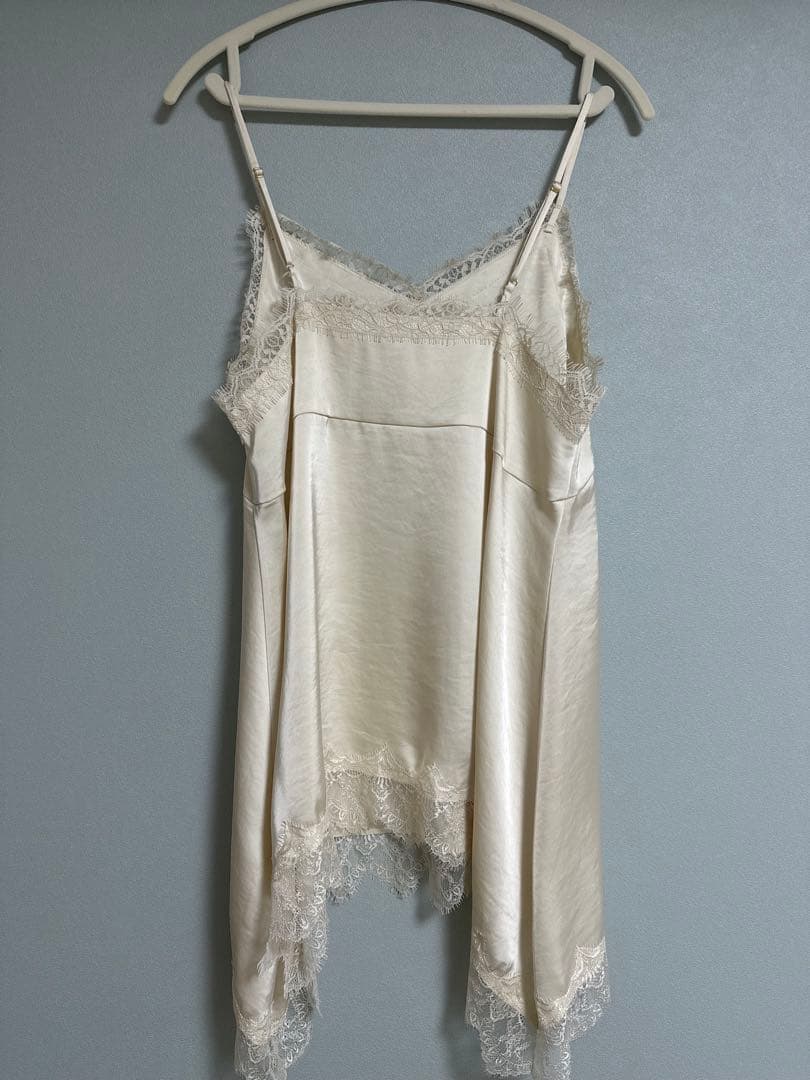 【新品未使用】ラウンジドレス　レースキャミ　アイボリー