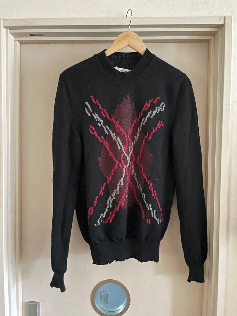 マルジェラ アーガイルニット 2016AW デストロイ加工