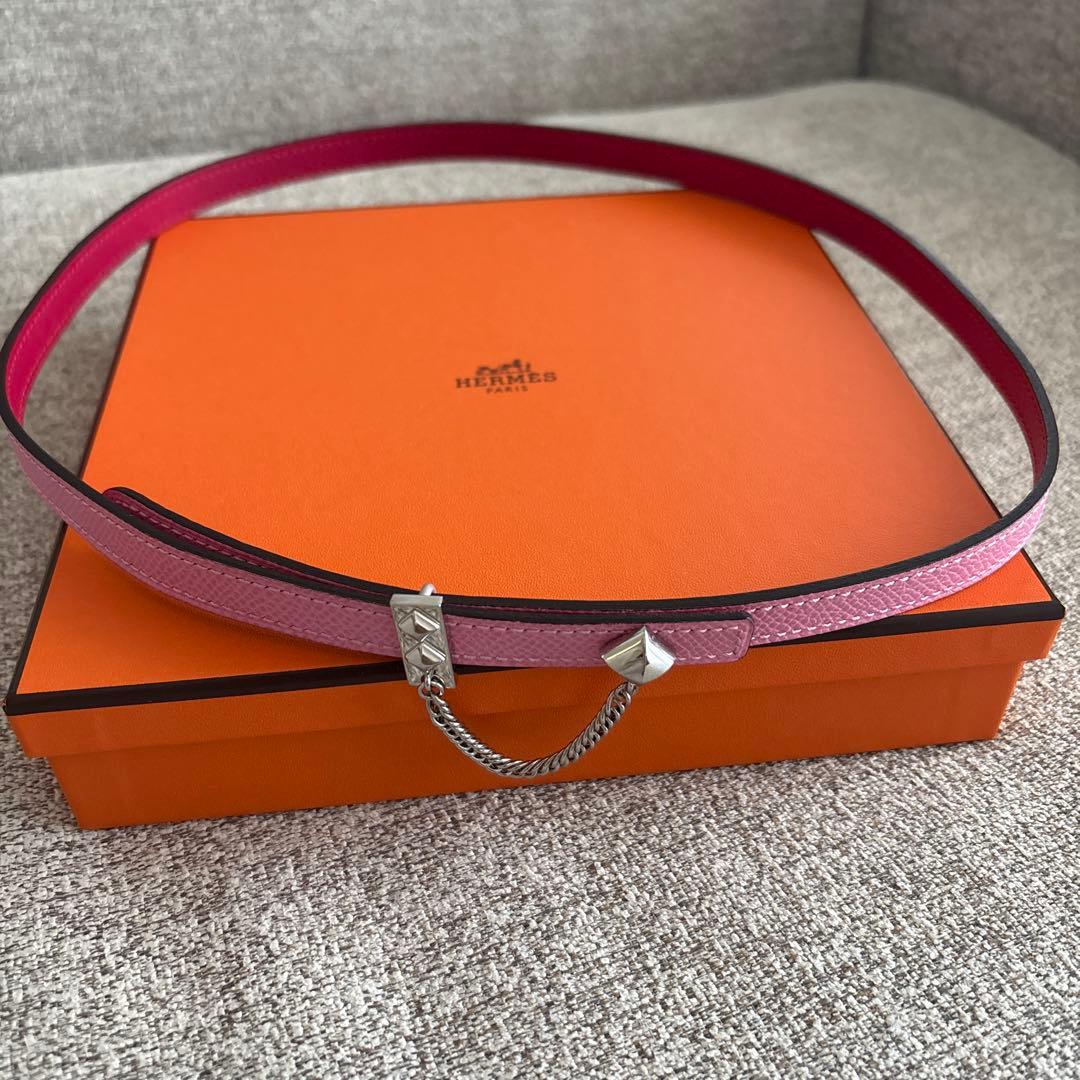 エルメス　ベルト　リバーシブル　コリエドシアン　ピンク　Z刻印