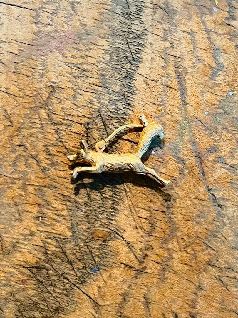 simmon キツネ　鳥　片耳ピアス