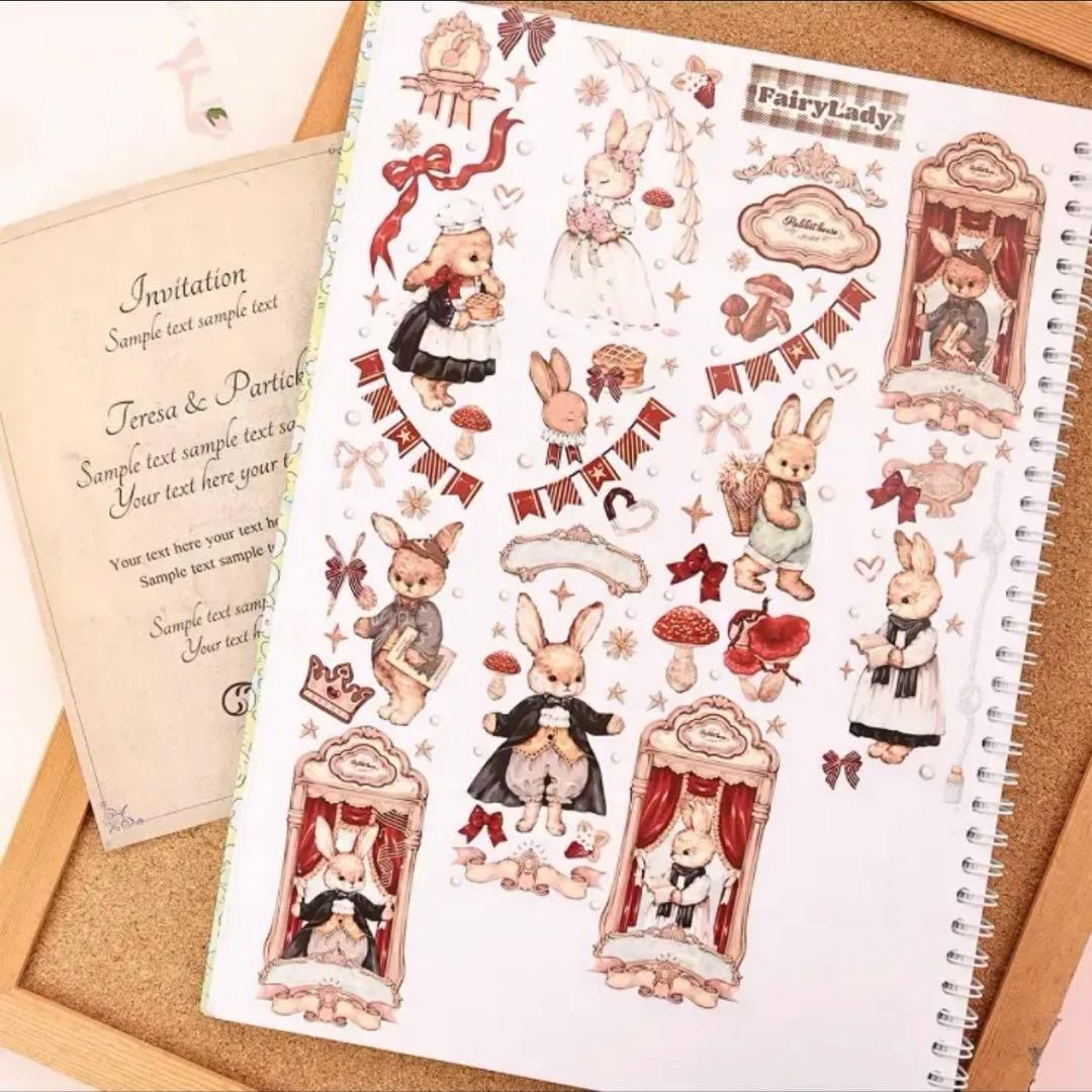 PET 古典乐章剧场 4.8cm×5m 海外マスキングテープ 海外マステ ウサギ