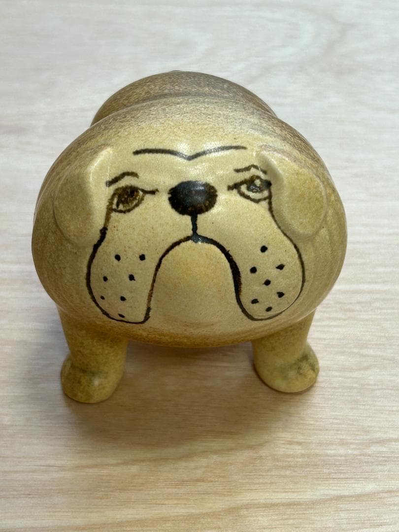 最終値下リサ ラーソン（LISA LARSON) ブルドッグ陶器置物ブラウン M