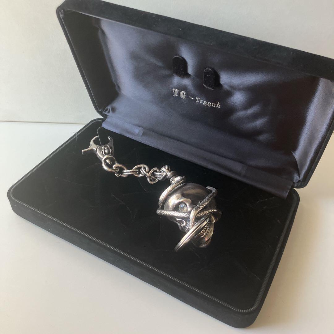 重厚カムタム トライゴッドTryGod スネークスカルキーチェーン 925