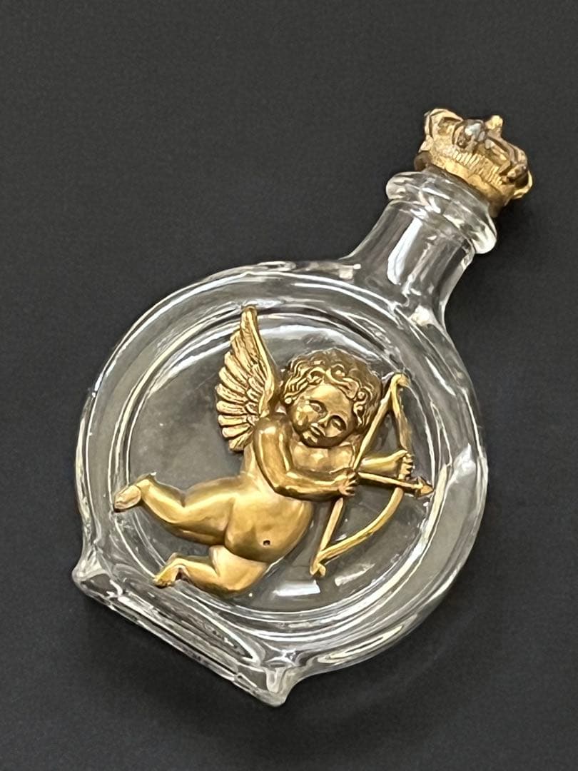 ୨*୧様 アンティークヴィンテージ 香水瓶天使キューピッド 真鍮装飾 ガラスボト