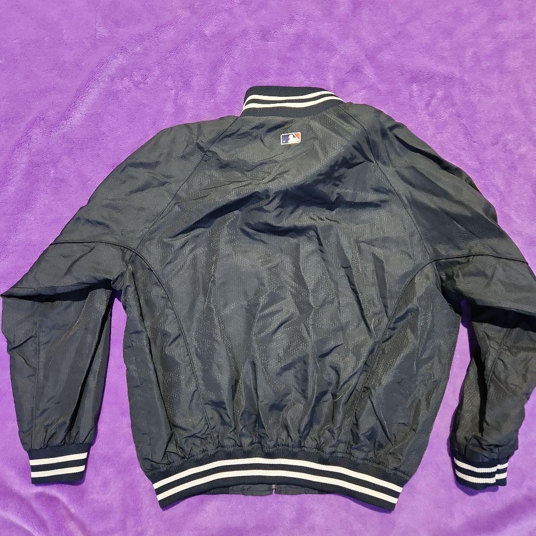 ヤンキース　マジェスティック　90s　刺繍スタジャン　XL　ブラックネイビー