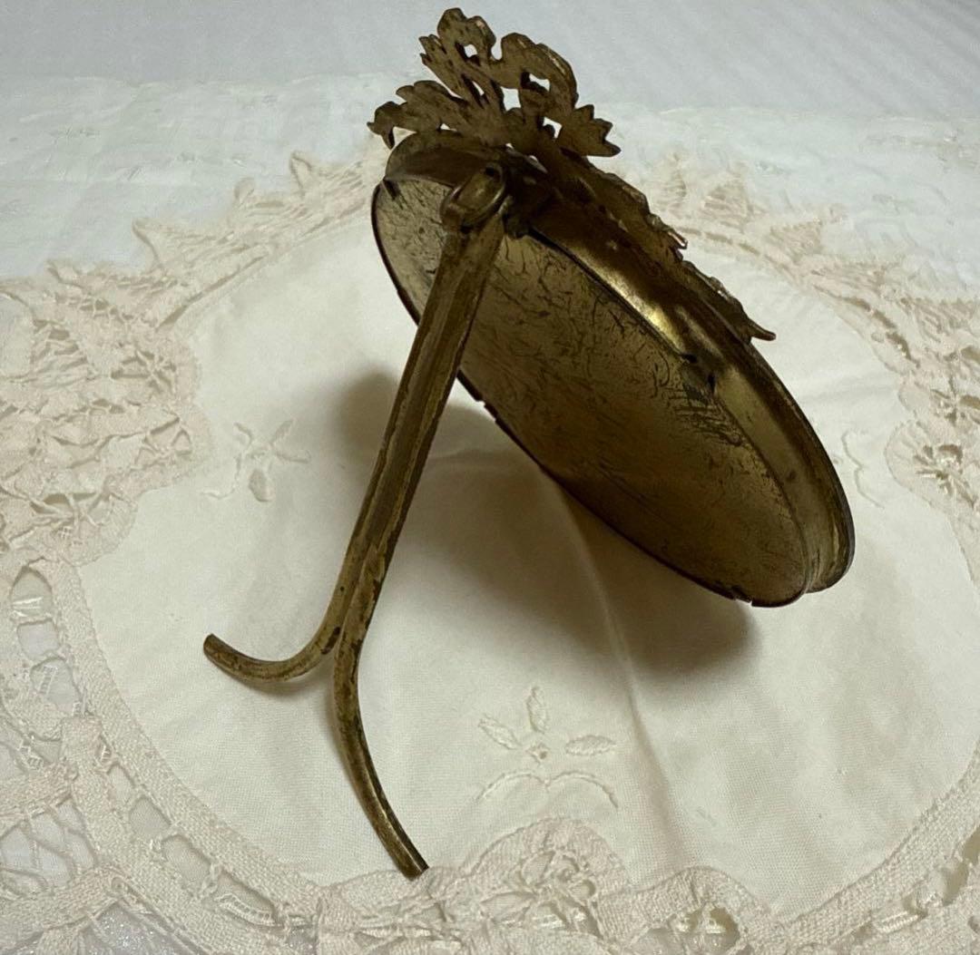 フランス　アンティークフォトスタンド ガラス付き 写真立て フォトガラス