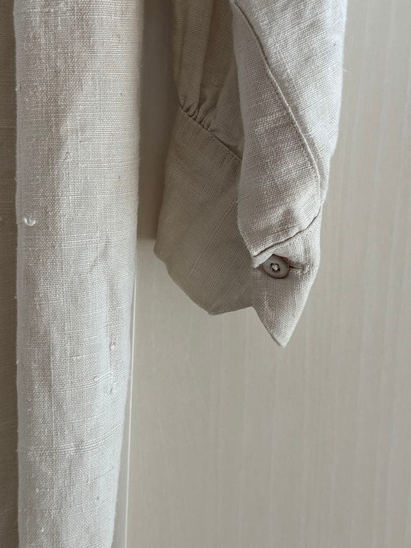 フランスアンティーク ワークシャツ シャツワンピ リネン 羊飼い ロングシャツ