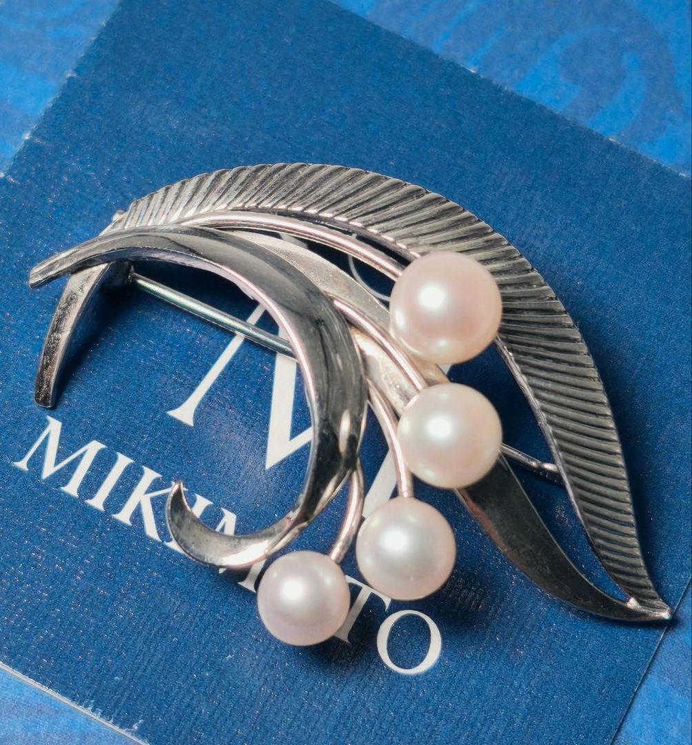 【極美品 最高級!!】ミキモト ブローチ パール フォーマル 4珠 皇室御用達