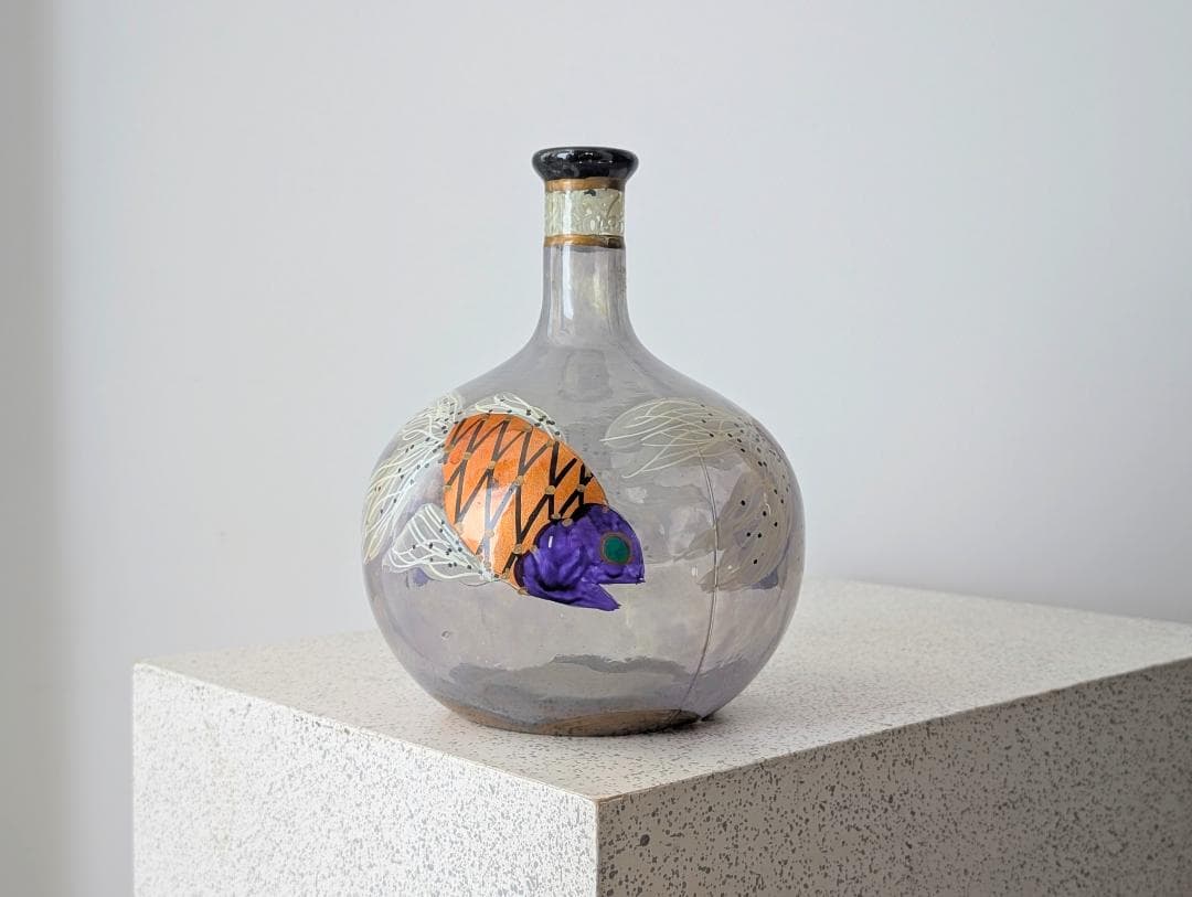 MURANO ムラーノガラス イタリア製 エナメル彩 ガラス デキャンタ 珍品