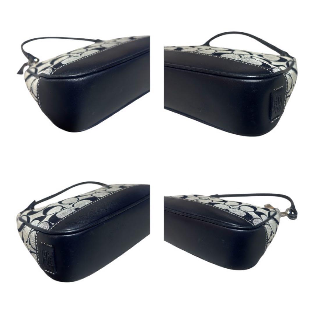 【美品】COACH コーチ 6094アクセサリーポーチ ネイビー　メタルチャーム