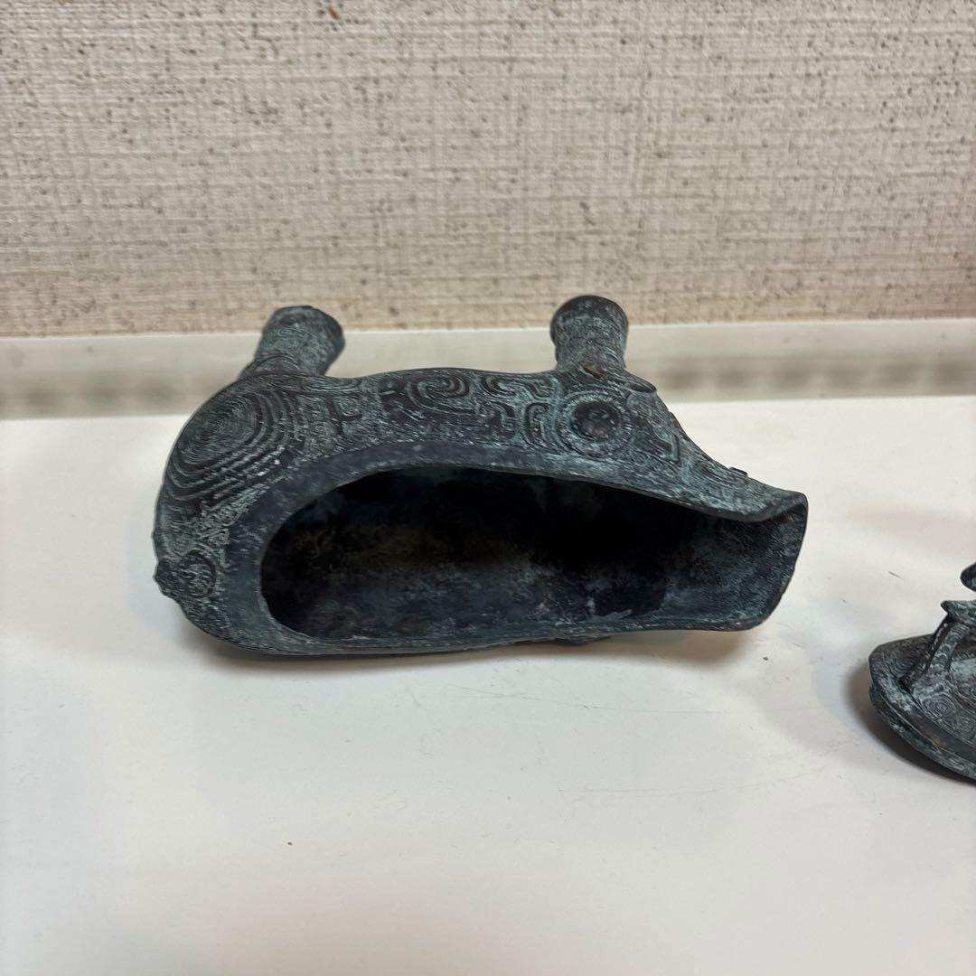青銅器　羊の形装飾品羊尊 盛酒器 置物 祭祀品 古美術