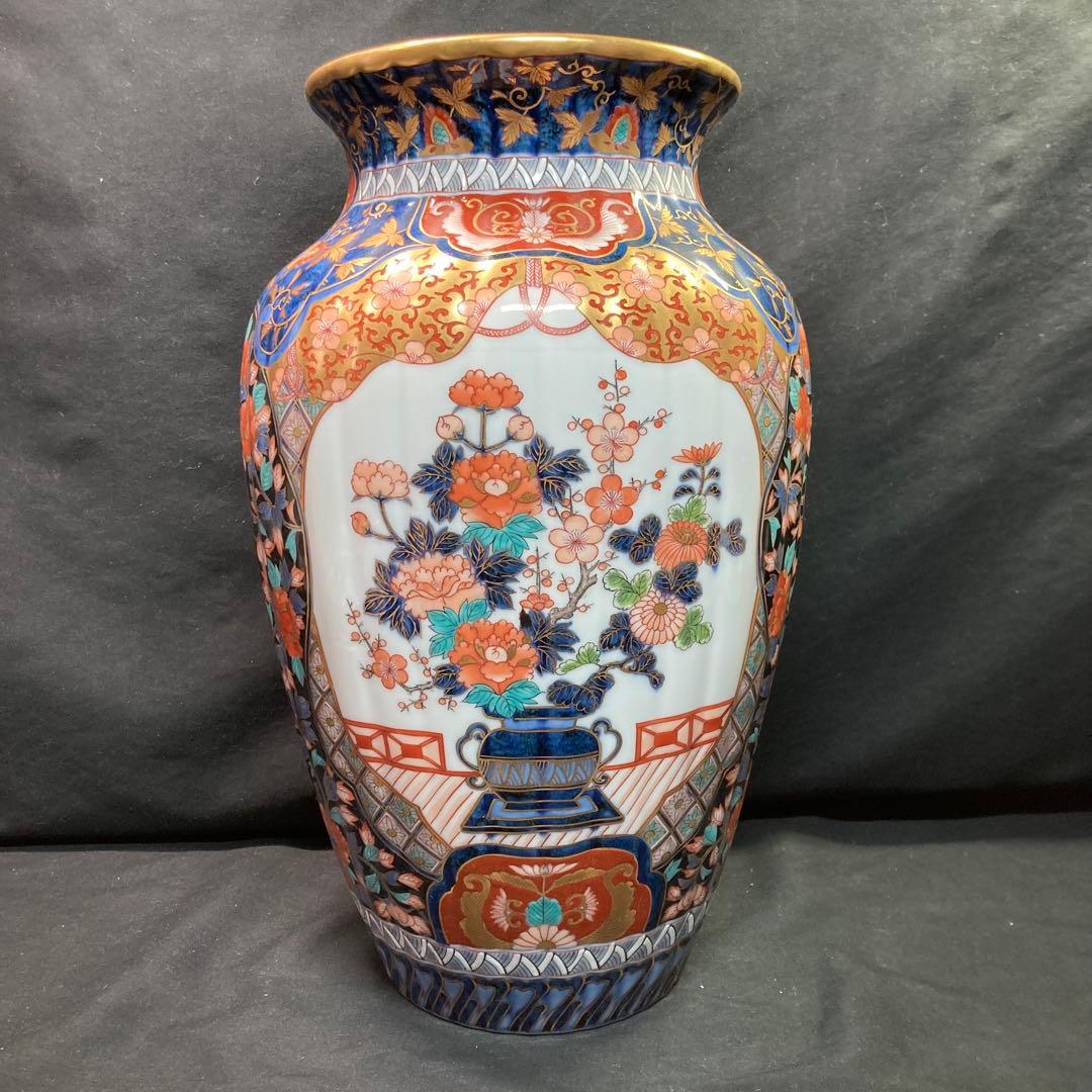 《伊万里焼》神右衛門作 金彩飾り壺 花瓶 置物