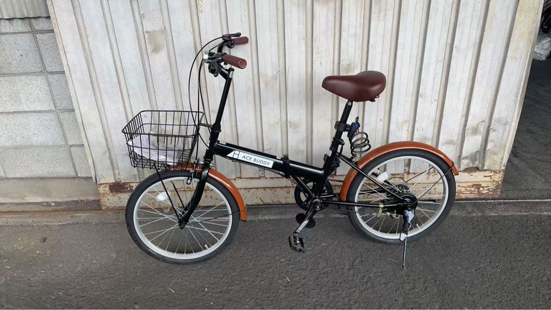 20インチ 折りたたみ 自転車 シマノ 6段変速 鍵 カゴ