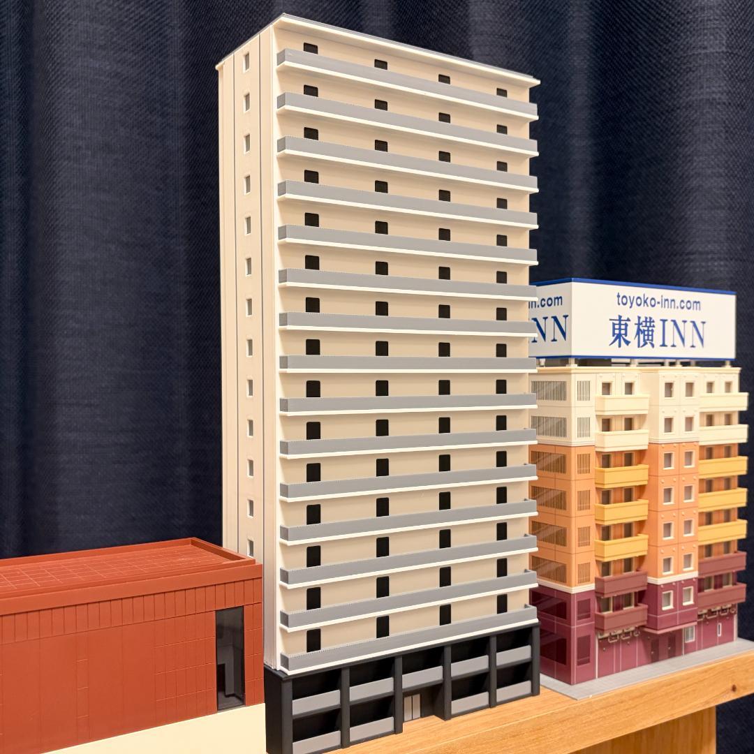 Nゲージ 都市型マンションE（完成品）模型 ストラクチャー