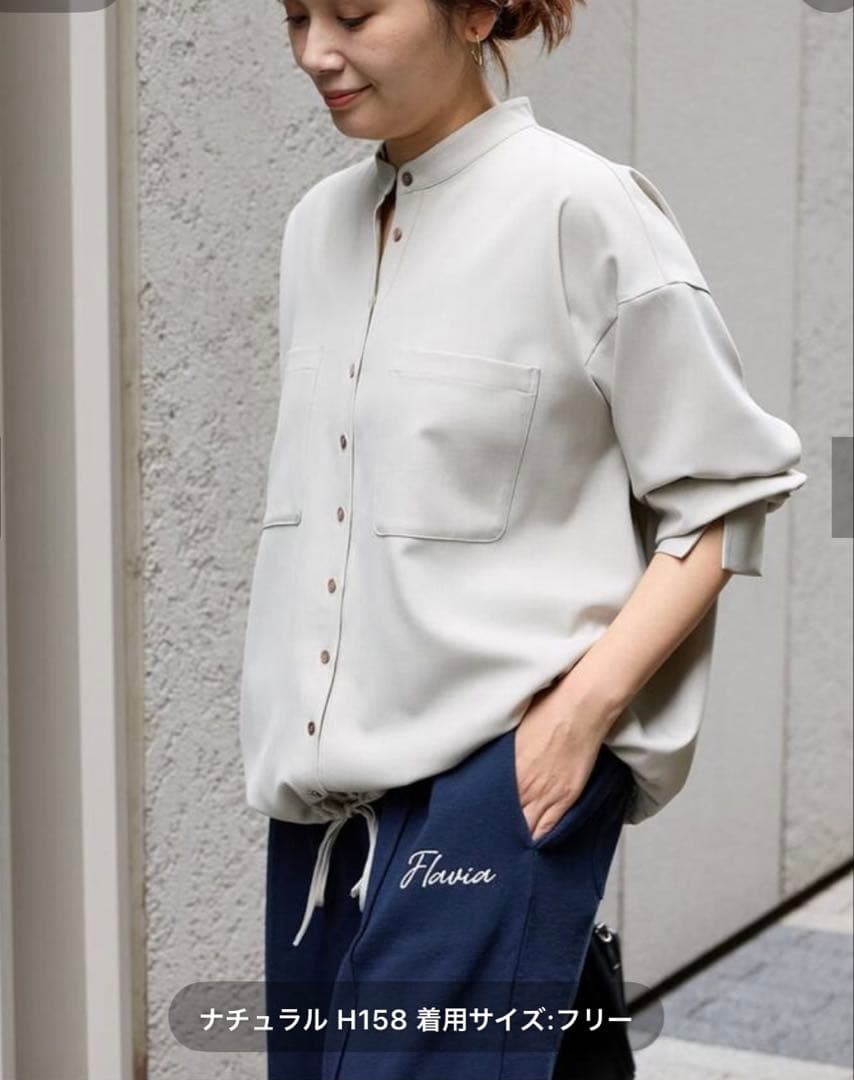 美品JOURNAL STANDARD ウーリッシュツイルタックボリュームシャツ