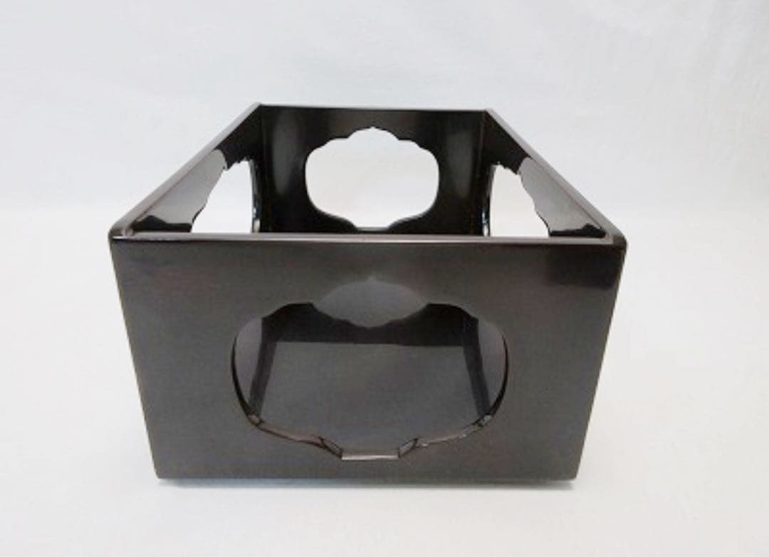 未使用 茶道具 木製溜塗 香狭間透 煙草盆 莨盆 玄々斎好写 喫煙具 漆工芸