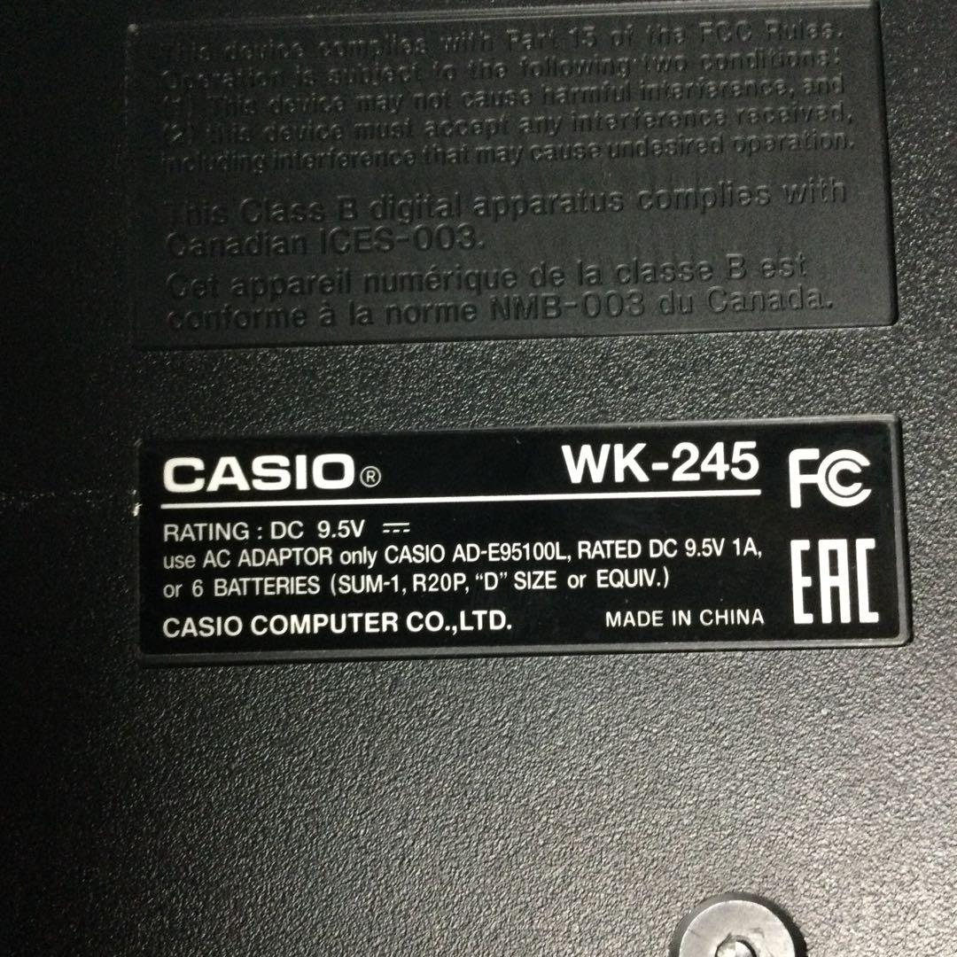 CASIO カシオ 電子キーボード WK-245 カバー付76鍵