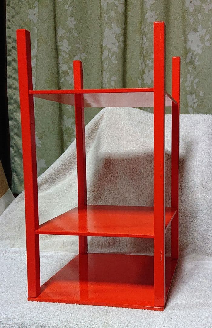 鮮やかな朱塗売茶棚A463