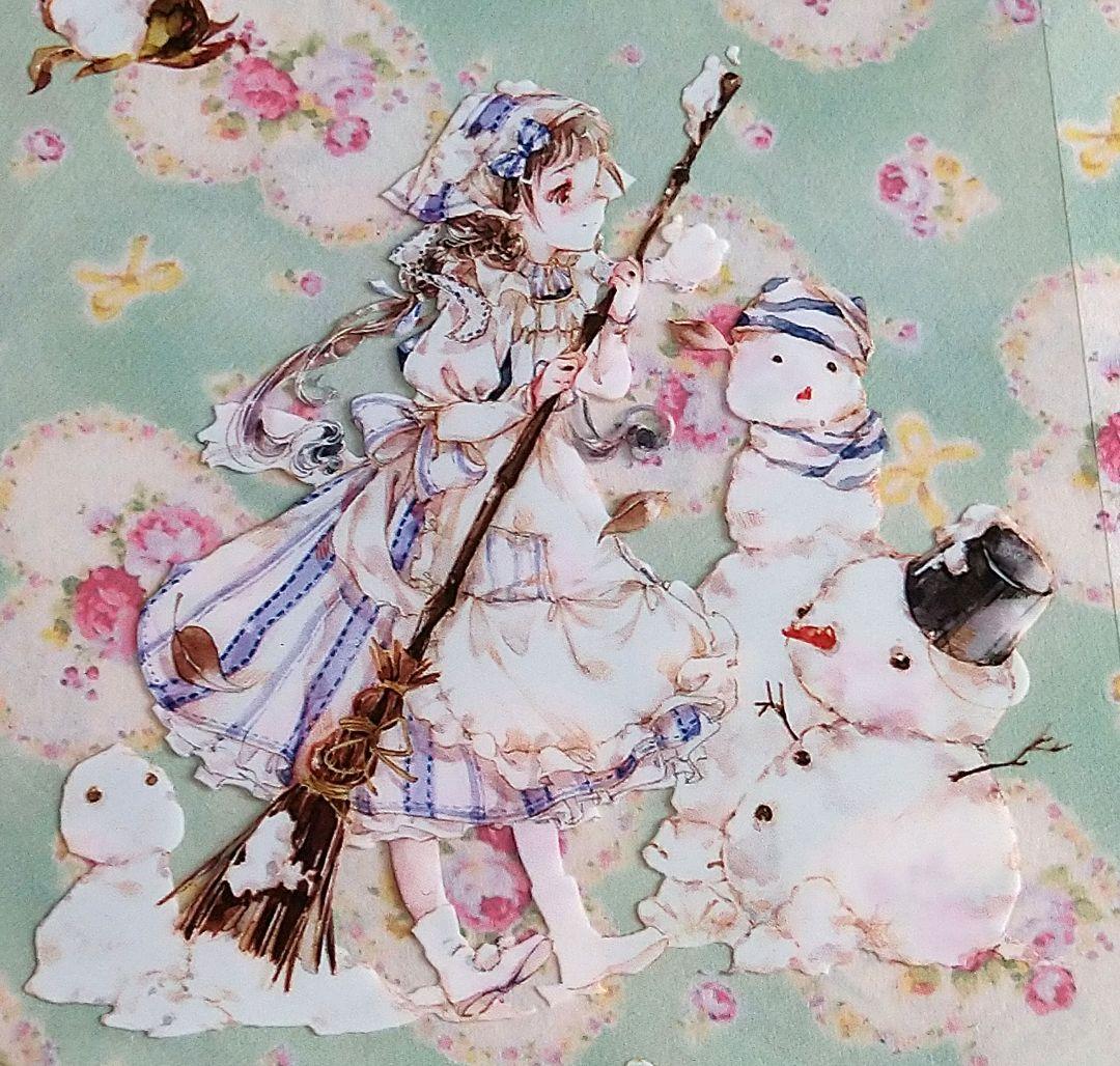 ✩のこり１✩J898＃森女卷(PET)田小宝切り売り海外人物マステ女の子