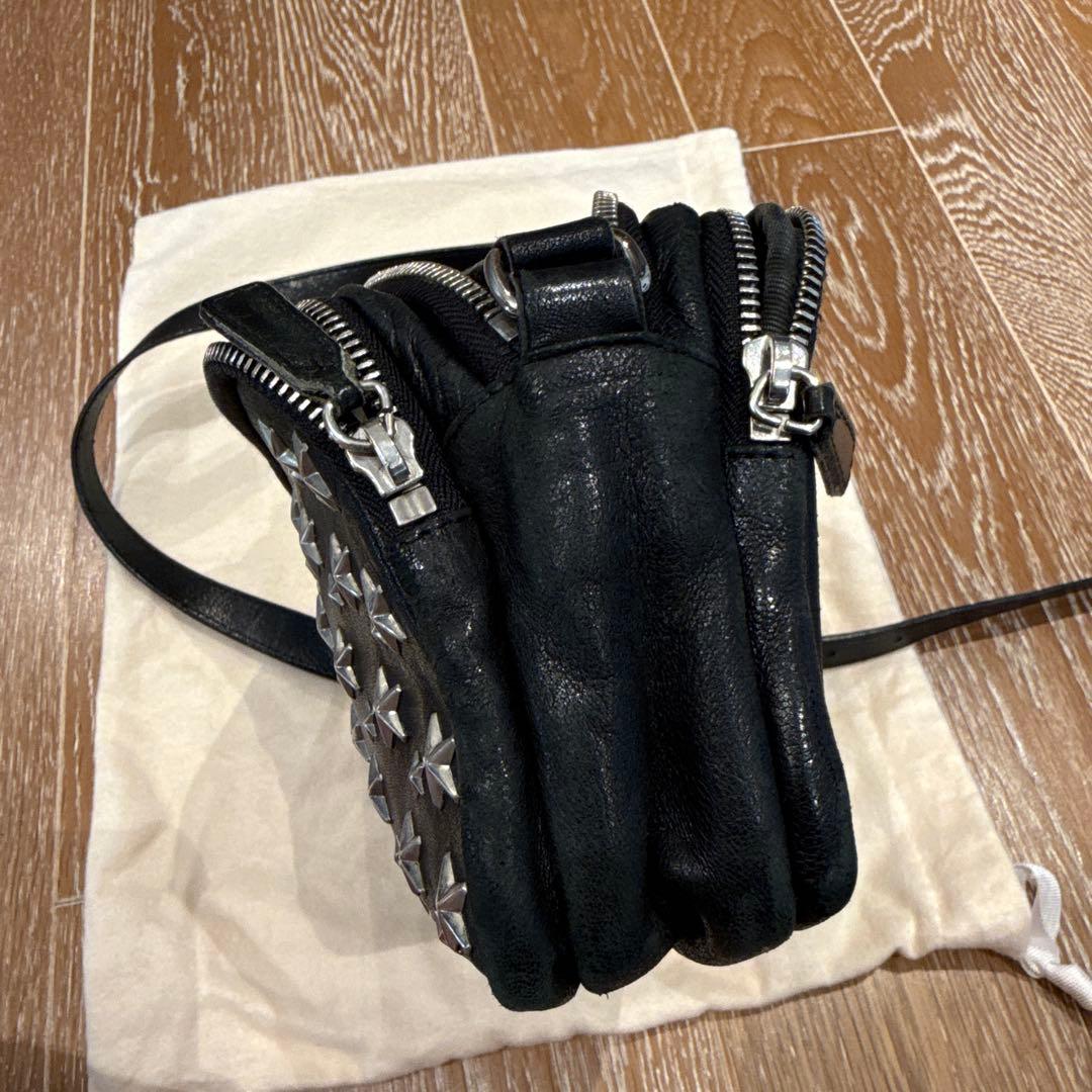 JIMMY CHOO ショルダーバッグ 黒 星 スタッズ サイドロゴ