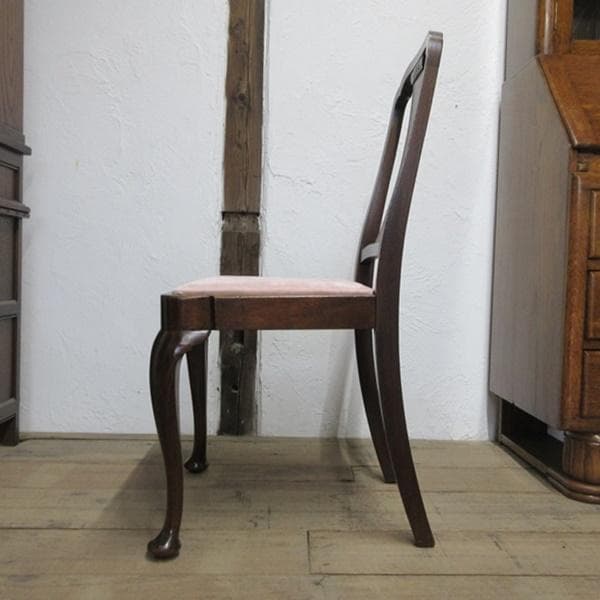 イギリス アンティーク 家具 ダイニングチェア 猫脚 椅子 英国 4763d