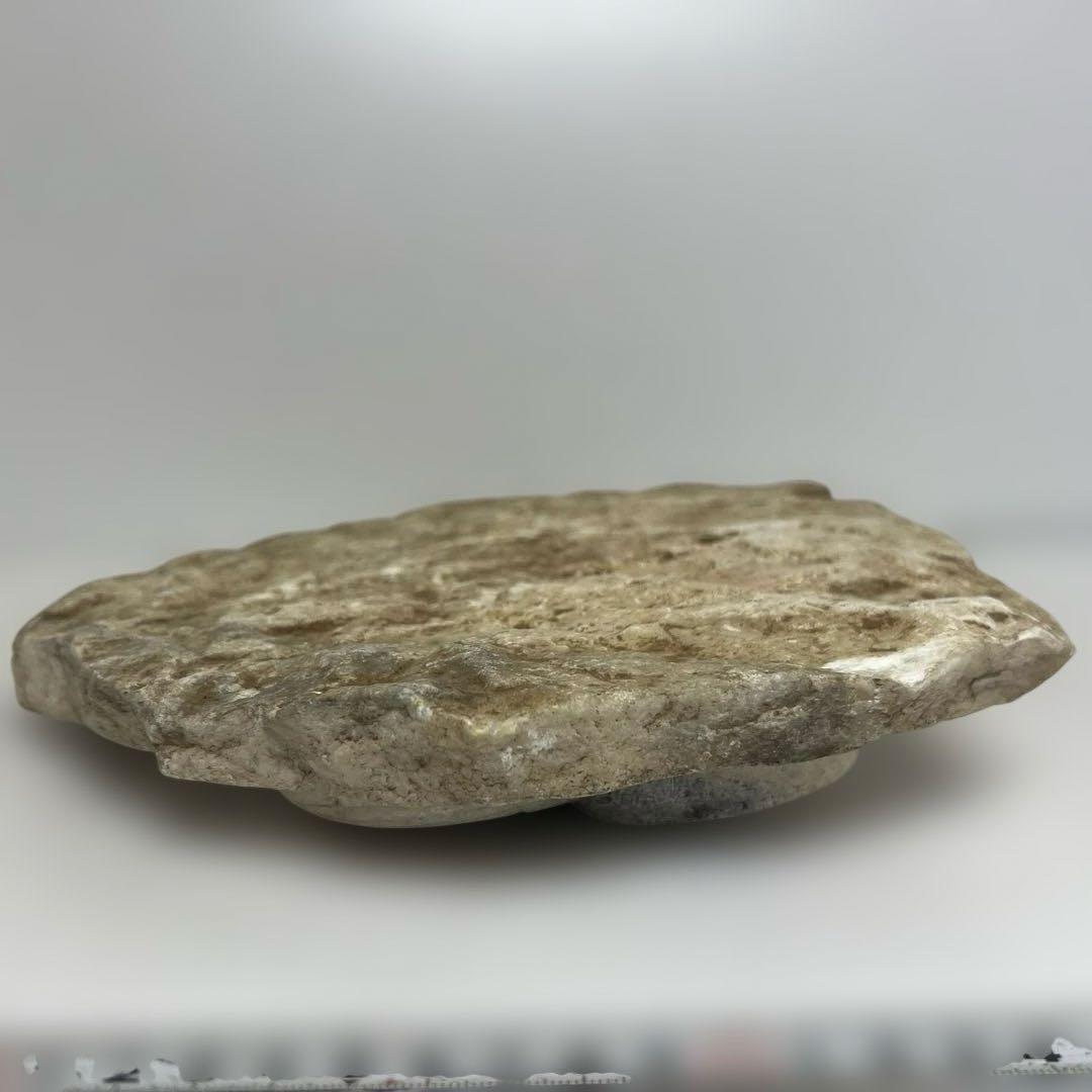 中国清時代　大理石　硯　盲仏　幅25㎝ 東K8-0202① タサコサ