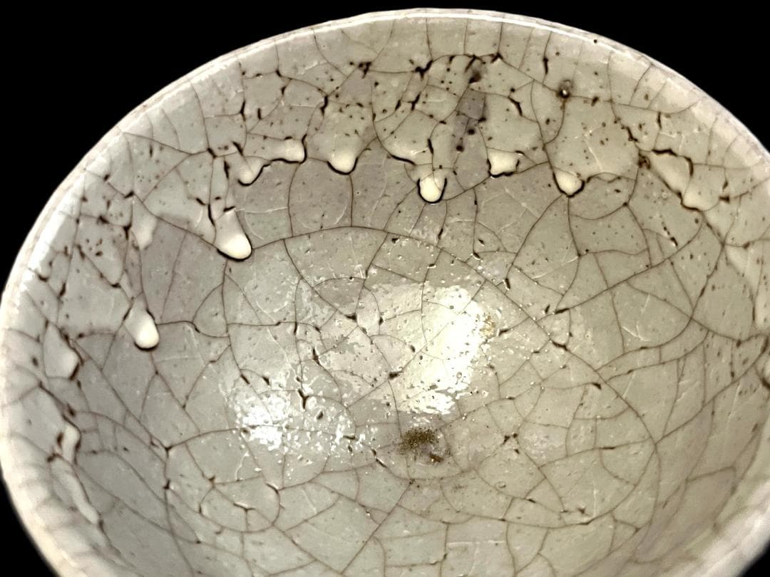 茶碗■古鼠志野 江戸期 葉紋 抹茶碗 古美術 時代物 骨董品 アンティーク■