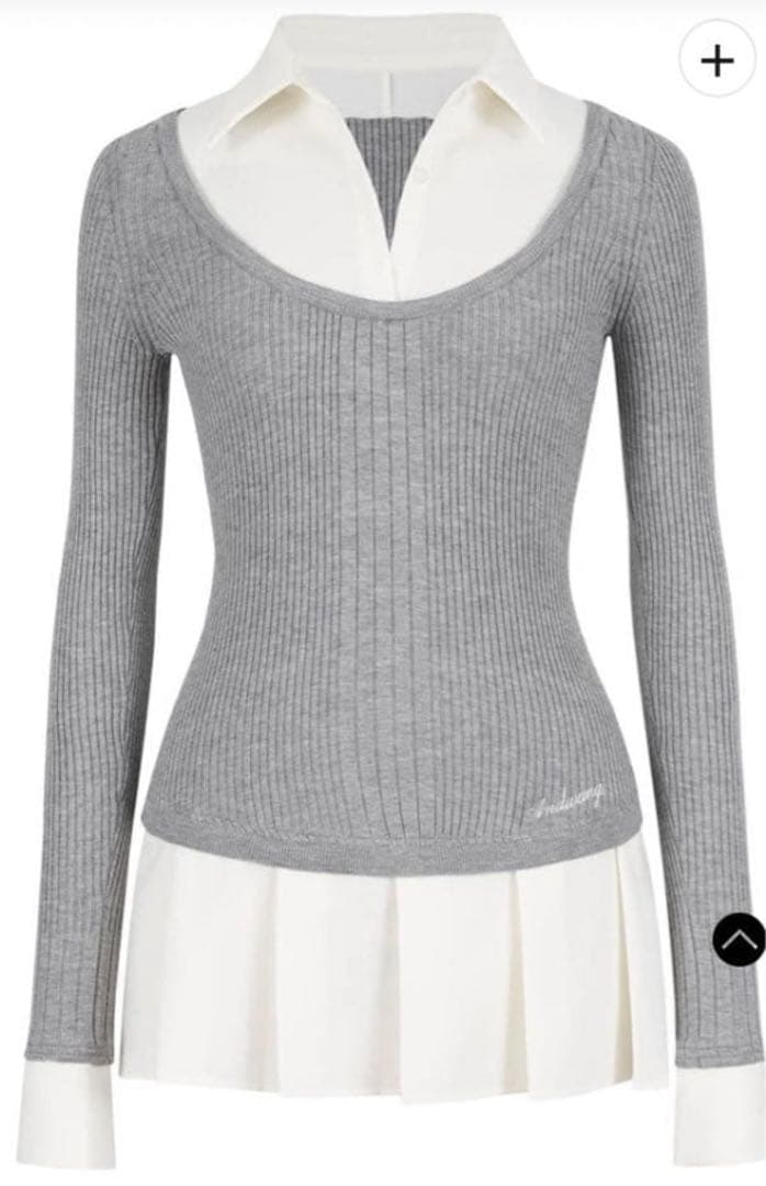 andwang Shirt pleated mini onepiece sサイズ