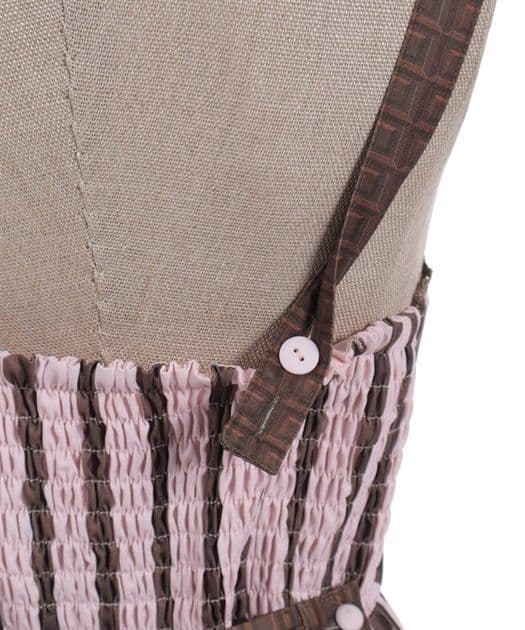 Chalmiere シャルミエール ボンボンショコラ柄ジャンパースカート ピンク