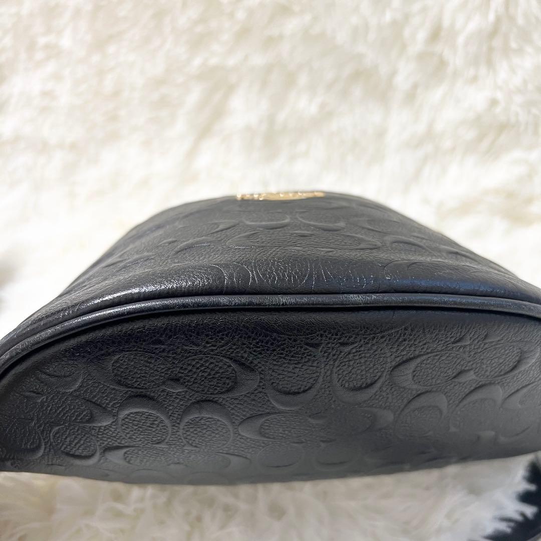 【希少】特別価格 極美品 COACH ウエストポーチ レザー ブラック