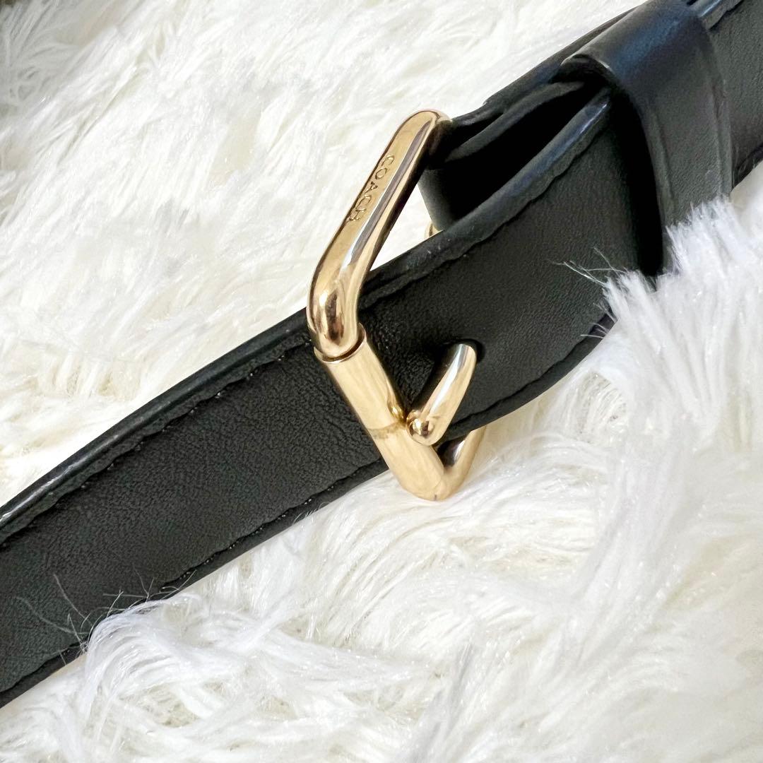 【希少】特別価格 極美品 COACH ウエストポーチ レザー ブラック