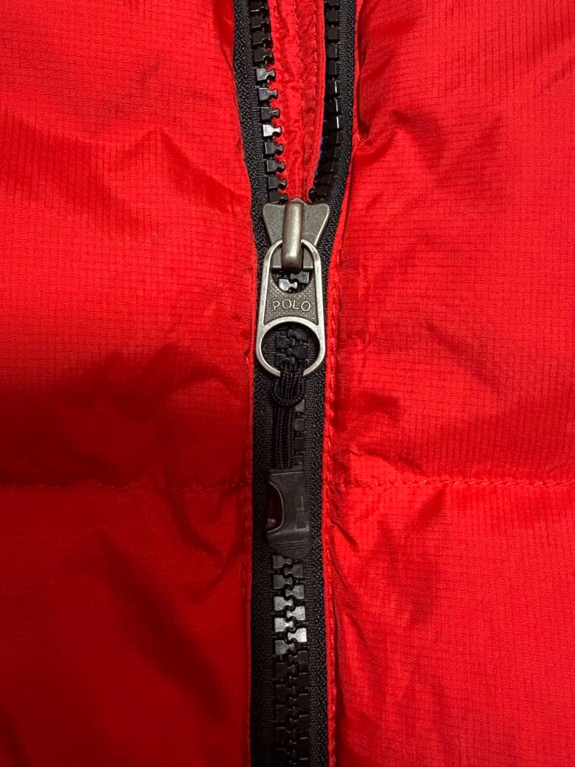 【美品】ラルフローレン ビッグポニーダウンベスト USAパッチ付 フード着脱可