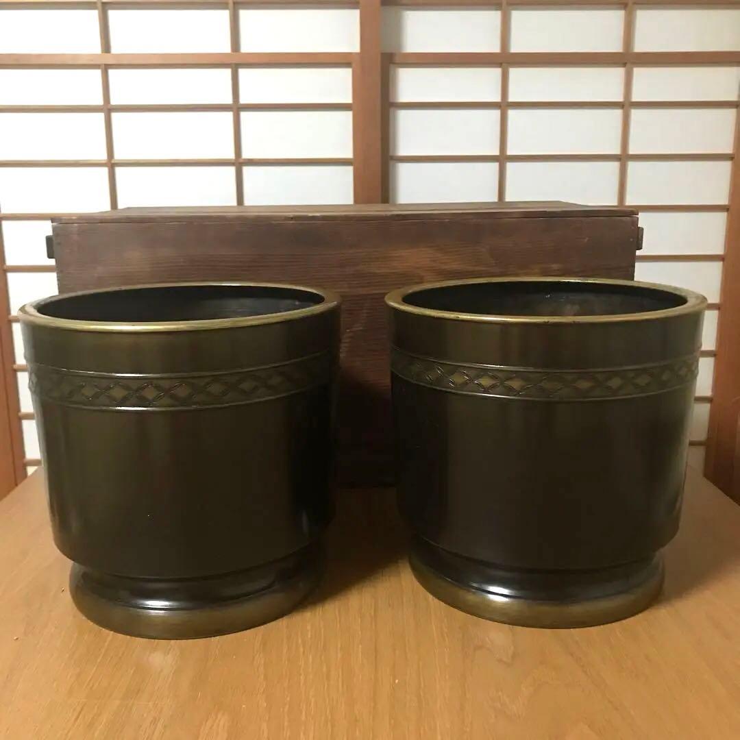 火鉢　古銅　2個セット　木箱付き