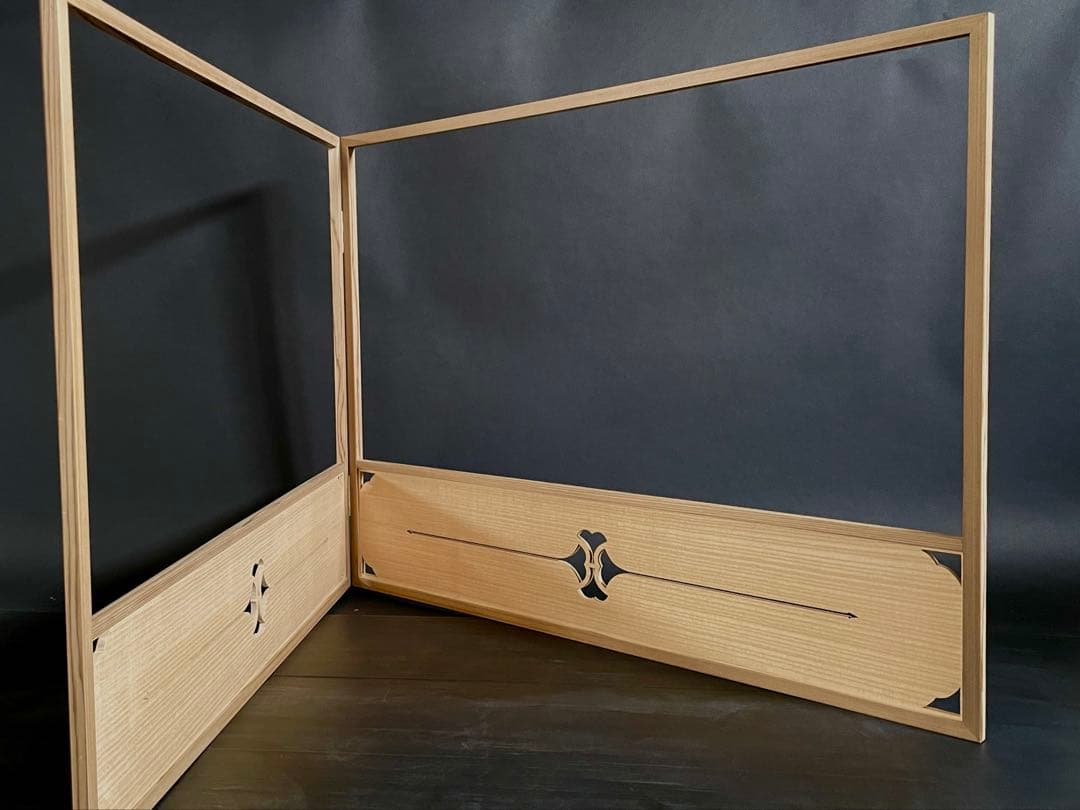 【美品 高級品質】「母」 杉 檜 腰風炉先 風炉先屏風 共布 タトウ（128②）