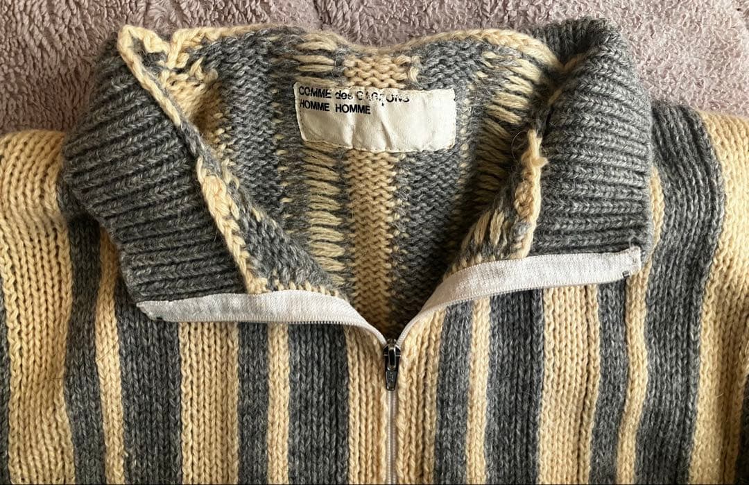 コムデギャルソンオムオム2000AW ジップニット スタンドカラー