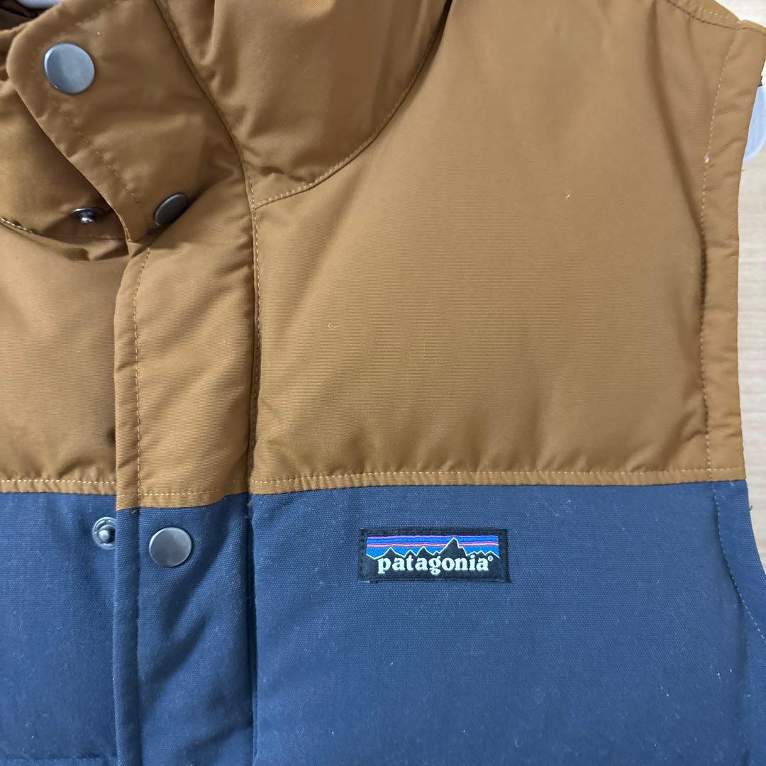 patagonia ダウンベスト ブラウン/ネイビー