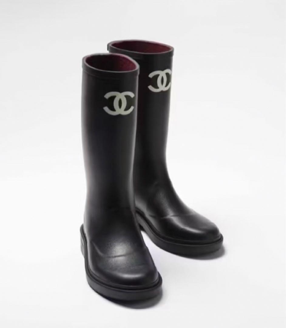CHANEL ♡ 大人気❣️ レインブーツ 37 ジェニー着用 新品未使用