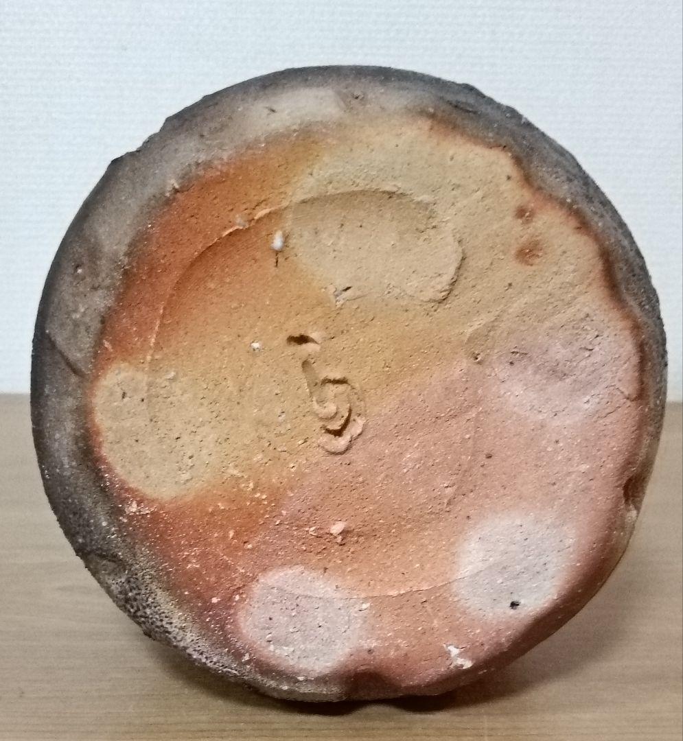 四代 高橋楽斎作 信楽耳付花入　共箱共布栞付　楽斎 高橋光夫