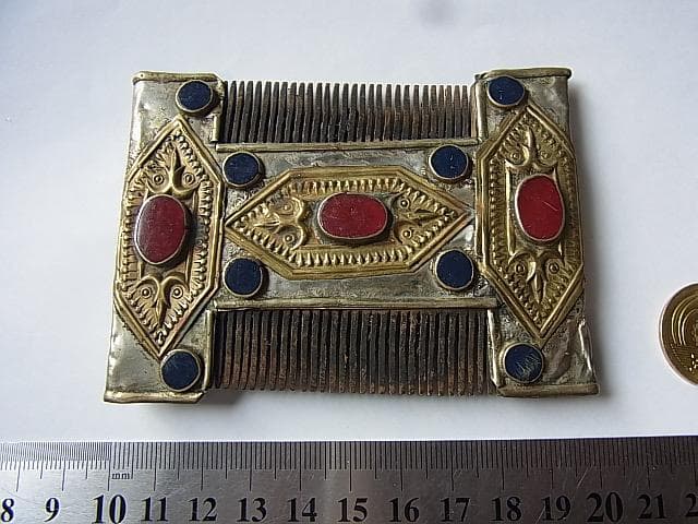 ★X1701★アンティーク　櫛　トルクメニスタン　髪飾　装身具　装飾品