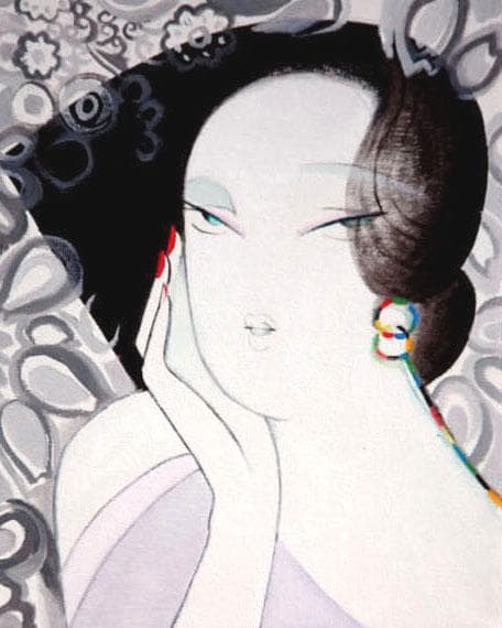 油絵 菅家令子 絵 絵画 インテリア uF3-011211 人物 女性像