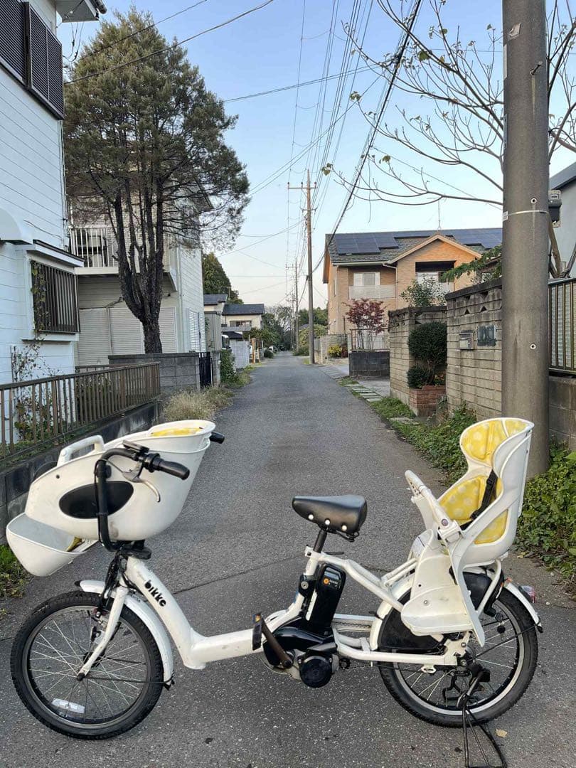 電動アシスト自転車 チャイルドシート付き ホワイト