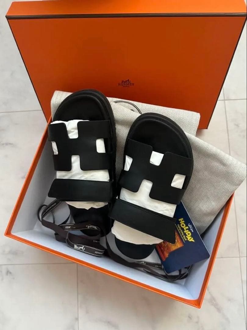 HERMES エルメス サンダル シプレ 37 ブラック