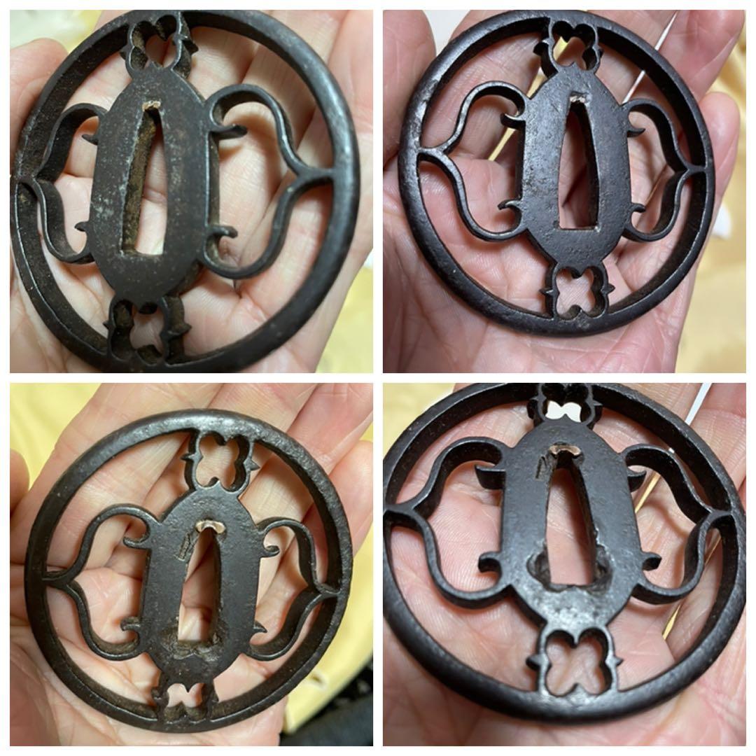 鍔　鉄地透かし鐔