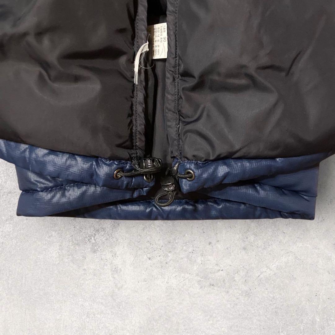【ザ・ノースフェイス】ヌプシ　ダウンジャケット　S ネイビー　刺繍ロゴ　人気　h