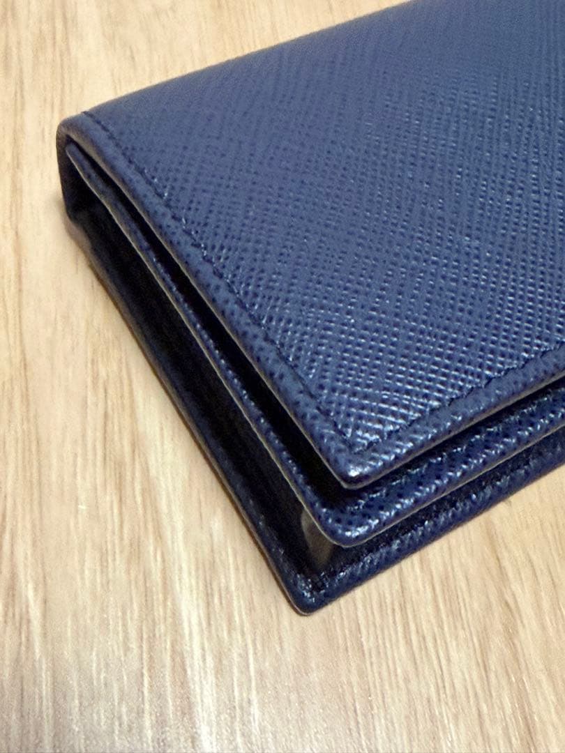 PRADA ネイビー レザー 名刺入れ