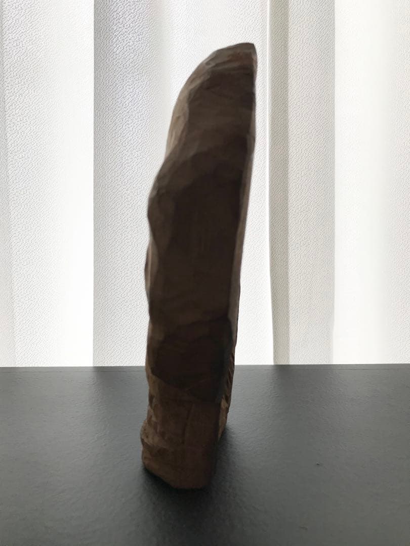 希少 骨董 在銘 髑髏 ドクロ 木彫り 一刀彫り 置物 オブジェ 昭和 時代