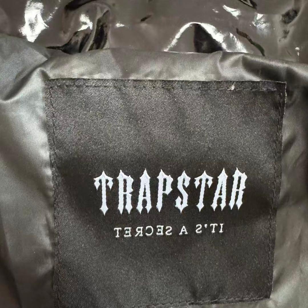 新品 TRAPSTAR 光沢ブラック ダウンジャケット Sサイズ i